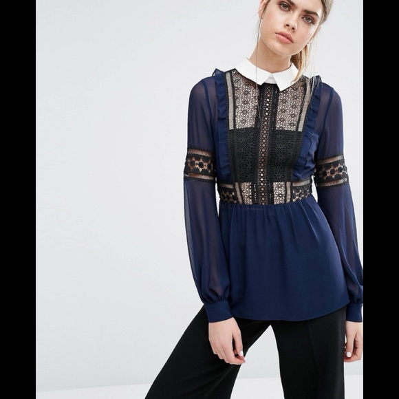 Self Portrait Balloon Sleeve Top size 0